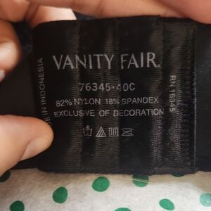 Vanity Fair Black Bra with Nylon and Spandex